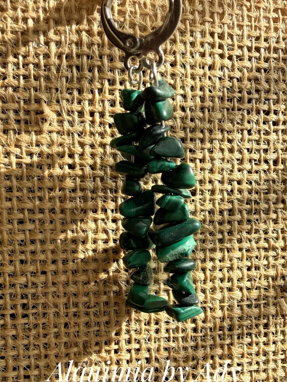 Alquimia Green Malachite Chip Dangle Earrings
